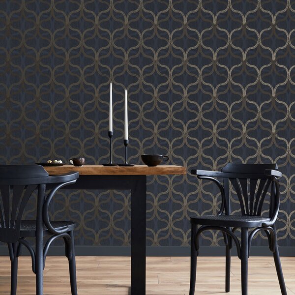 Geometrická vliesová tapeta na zeď, modrá, 128000, Refine, Graham Brown Boutique