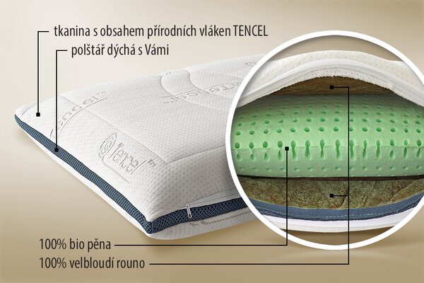 Ložnice21. Anatomický polštář Charmbed Savoir Rozměr: 72x42x12 cm, Typ potahu: Ecru