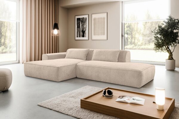 ROHOVÁ SEDAČKA, plast, textil, kompozitní dřevo, pískové barvy Livetastic - Sedací soupravy, Online Only
