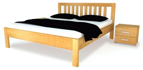 Dřevěná postel z masivu MIA Dub 140x200 - dubové dvoulůžko o šíři masivu 3,7 cm