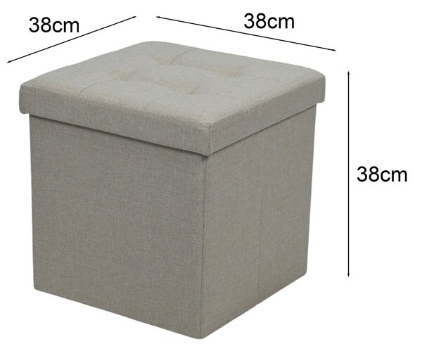 SEDACÍ BOX, textil, kompozitní dřevo, 38/38/38 cm Carryhome - Taburety