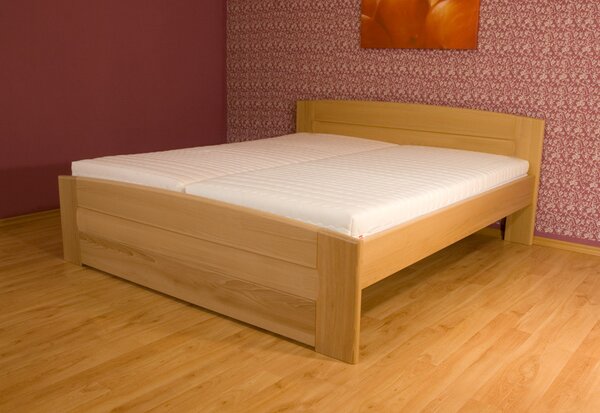 Dvoulůžko LUCIE Buk 180x210 - dřevěná postel z masivu o šíři 4 cm