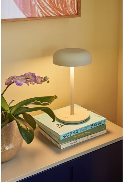 Krémová LED stmívatelná stolní lampa (výška 37 cm) Velo – Hübsch
