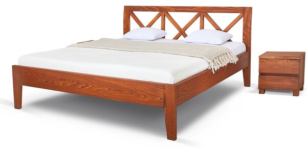 Postel FIONA Buk 140x200 - Dřevěná postel z masivu, bukové dvoulůžko o šíři masivu 4 cm