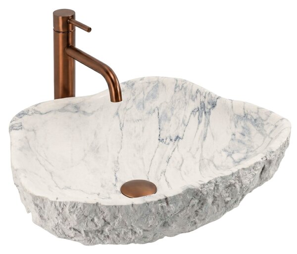 Rea Isla Marlo, umyvadlo na desku 490x370x140 mm, imitace kamene, REA-U3512