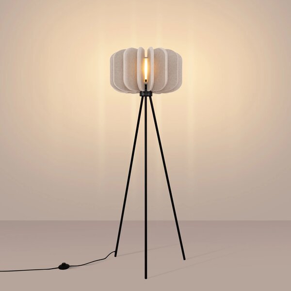 Stojací lampa Mula, 1x béžové plstěné stínítko, b, (fi 45cm)