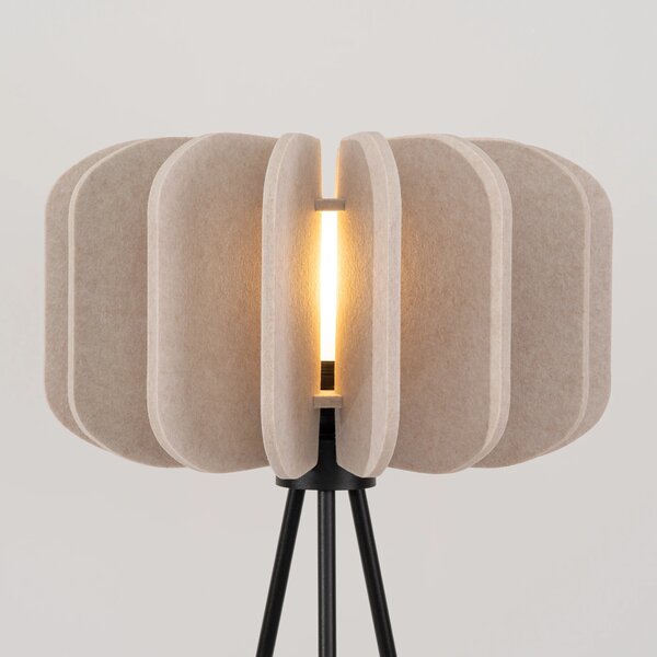 Stojací lampa Mula, 1x béžové plstěné stínítko, b, (fi 45cm)