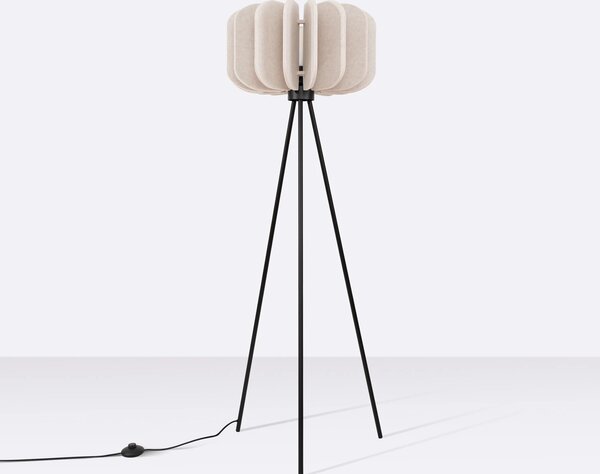 Stojací lampa Mula, 1x béžové plstěné stínítko, b, (fi 45cm)