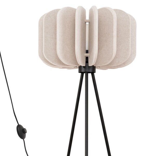 Stojací lampa Mula, 1x béžové plstěné stínítko, b, (fi 45cm)