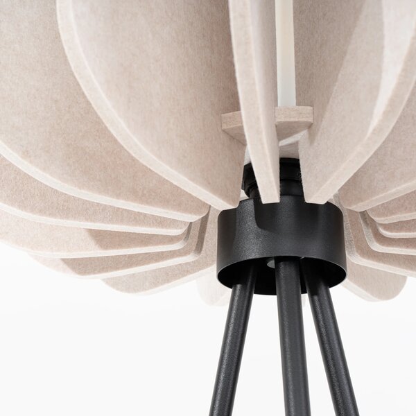 Stojací lampa Mula, 1x béžové plstěné stínítko, b, (fi 45cm)