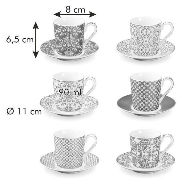 Porcelánové šálky ve zlaté barvě v sadě 6 ks My Coffee – Tescoma