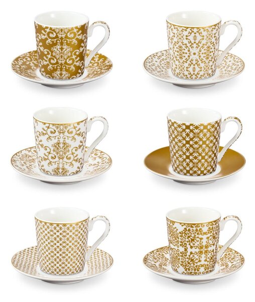 Porcelánové šálky ve zlaté barvě v sadě 6 ks My Coffee – Tescoma