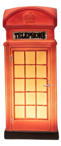 Červená LED lampička londýnská telefonní budka – 10x10x23 cm