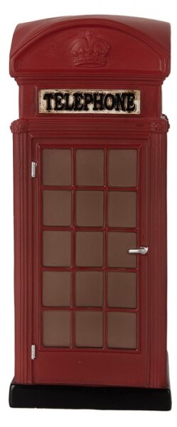Červená LED lampička londýnská telefonní budka – 10x10x23 cm