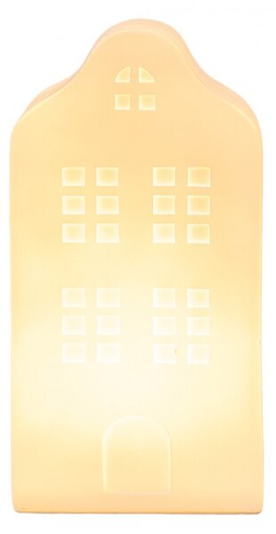 LED lampička bílý holandský domeček Roermond II – 10x9x18 cm
