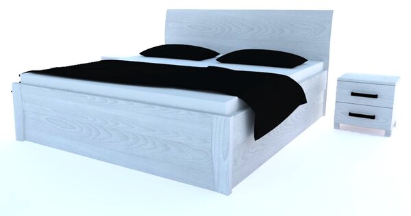 Dřevěná postel z masivu IBIZA Buk postel s úložným prostorem 200x200cm - bukové dvoulůžko o šíři masivu 4 cm