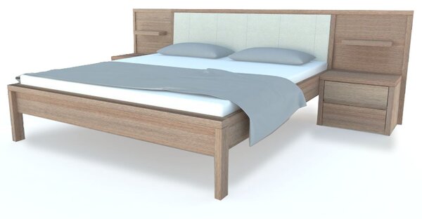 Postel MARINA BELLE Buk 180x200 - dřevěná postel z masivu o šíři 4 cm, včetně nočních stolků