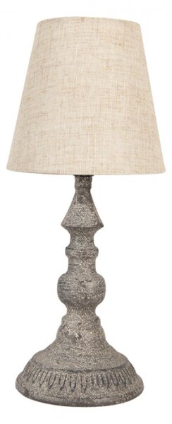 Šedá lampa s béžovým stínidlem – 14x32 cm
