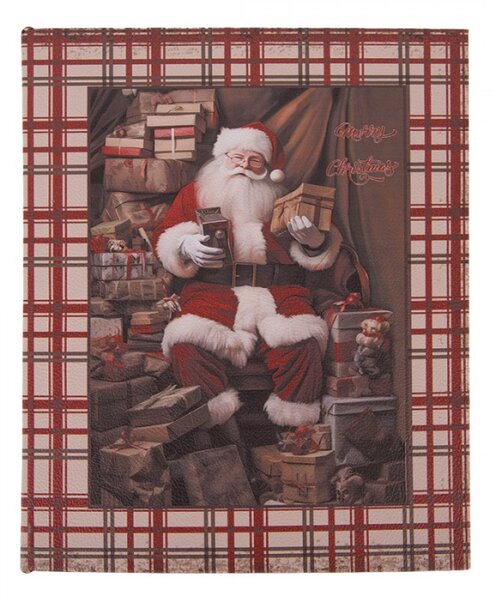 Sada 3 ks úložných boxů ve tvaru knihy s vánočním motivem Santa Clause – 27x22x7 / 22x17x6 / 18x13x4 cm