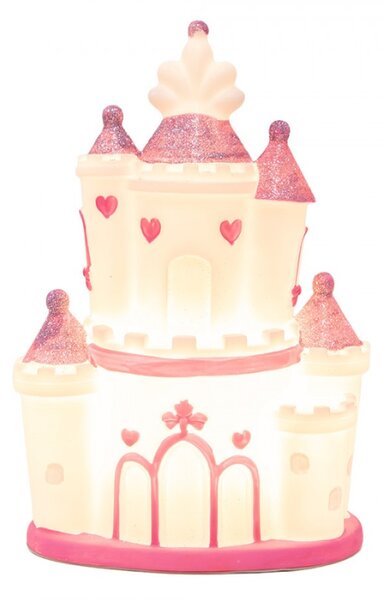 Dětská LED lampička ve tvaru růžového zámku M – 16x11x24 cm