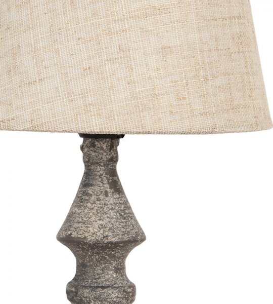 Šedá lampa s béžovým stínidlem – 14x32 cm