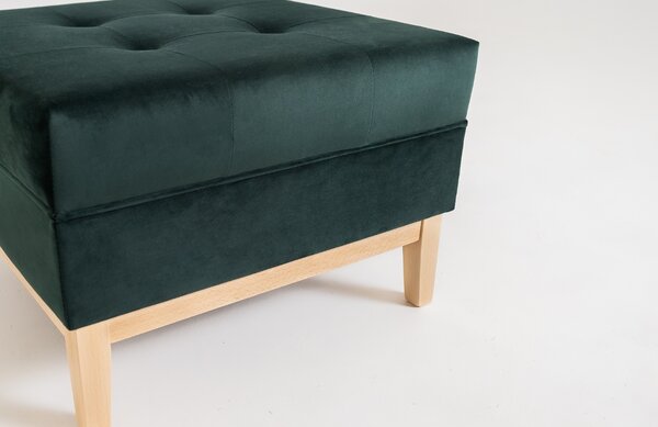 Nordic Design Tmavě zelená sametová podnožka Tomm