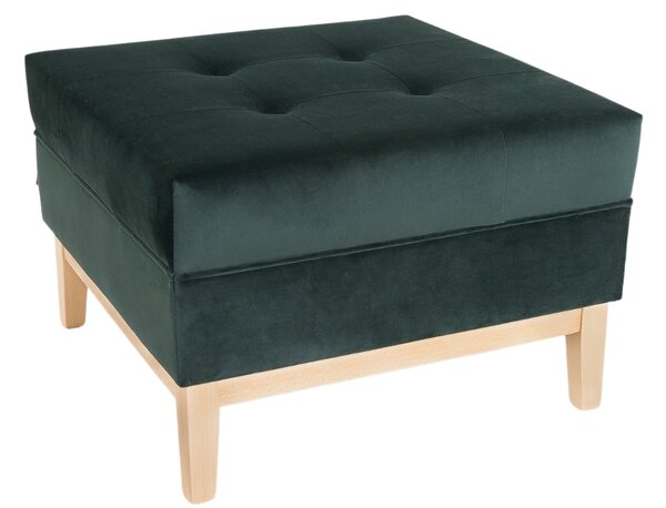 Nordic Design Tmavě zelená sametová podnožka Tomm