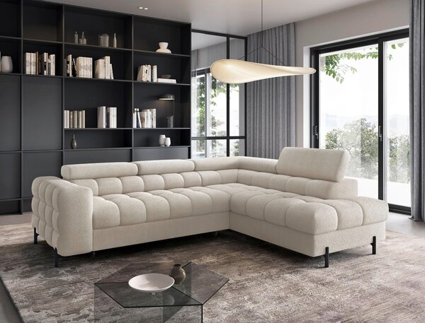 ROHOVÁ SEDAČKA, textil, krémová P & B - Sedací soupravy, Online Only