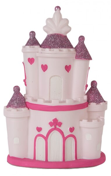 Dětská LED lampička ve tvaru růžového zámku M – 16x11x24 cm