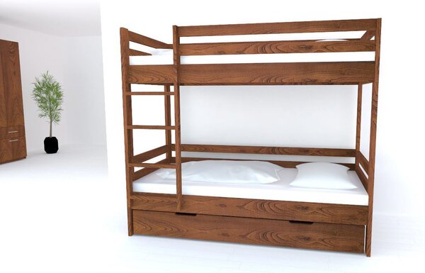 Patrová postel KIDS Buk 2v1 90x200 cm z masivu