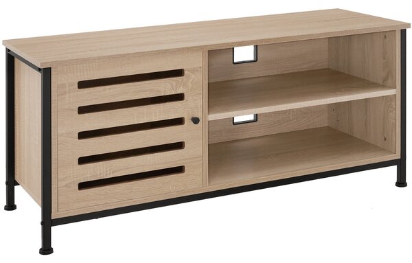 Tectake Televizní stolek Galway 110x41,5x50,5cm - Industrial světlé dřevo, dub Sonoma