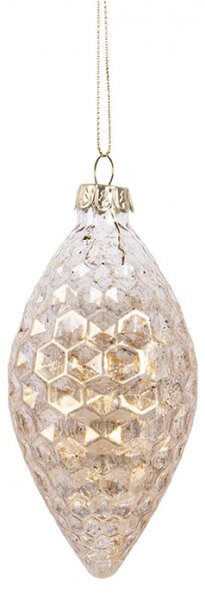 Zlatá skleněná vánoční ozdoba s motivem plástve Koenhenk – 6x12 cm