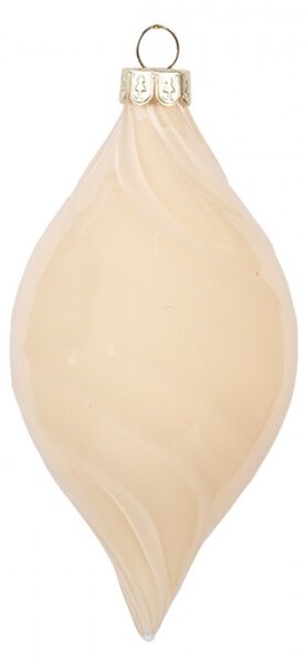 Elegantní skleněná vánoční ozdoba béžová Koenjor – 7x13 cm