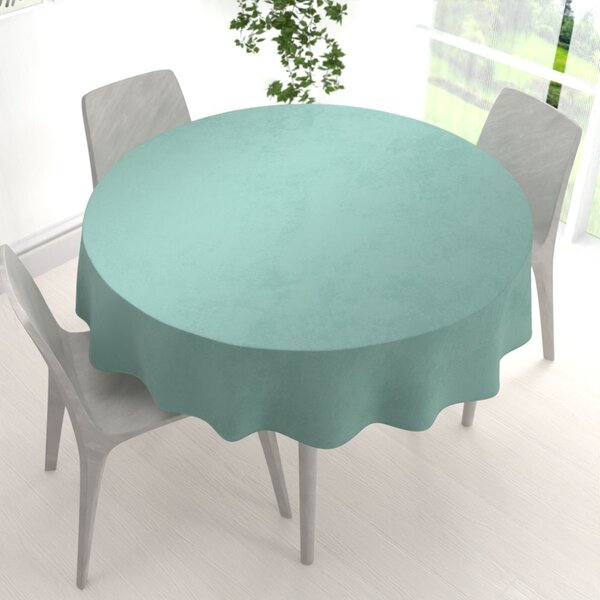 Biante Velký sametový kulatý ubrus Velvet Premium SVP-048 Pastelová ledově zelená Ø 150 cm