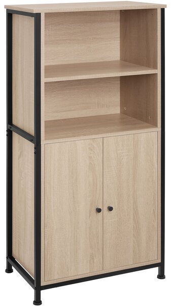 Tectake Příborník Doncaster 60x38x125cm - Industrial světlé dřevo, dub Sonoma