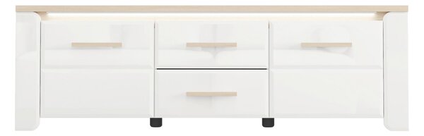 KOMODA POD TELEVIZI, bílá, dub bianco, 154/49,5/40 cm Carryhome - Komody bílé
