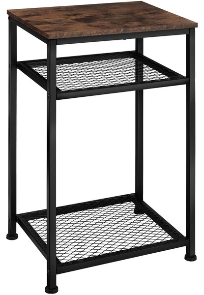 Tectake Odkládací stolek York 45,5x36x75,5cm - Industriální dřevo tmavé, rustikální