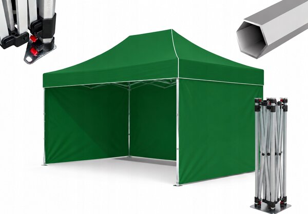 TRENDIE Hliníkový nůžkový stan 3x6m zelený