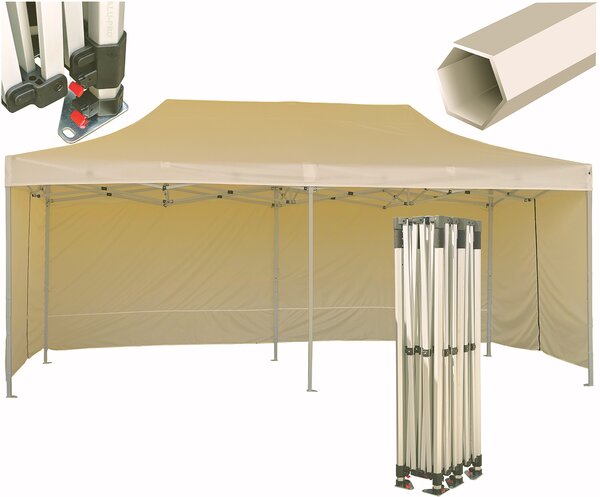 TRENDIE Hliníkový nůžkový stan 3x4,5m béžový