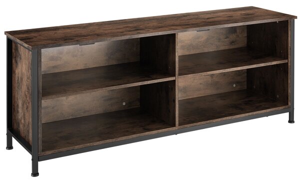 Tectake Televizní stolek Navan 147x41x60,5cm - Industriální dřevo tmavé, rustikální