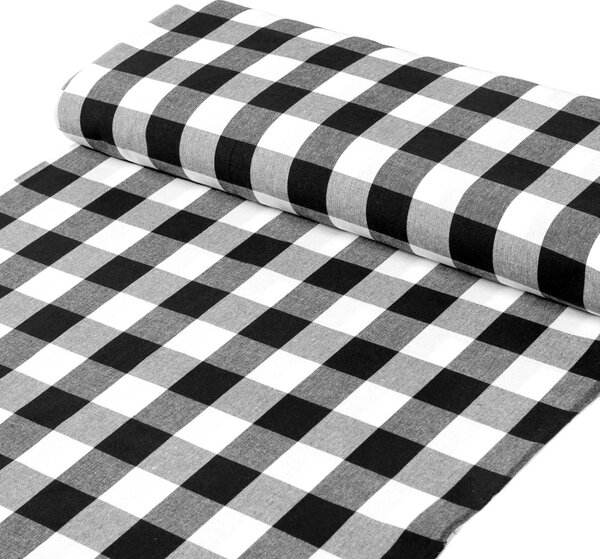 Biante Bavlněný obdélníkový ubrus Olivia OL-004 Černo-bílá kostka velká 50x100 cm