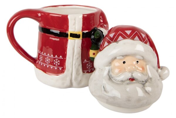 Vánoční keramický hrneček Santa Claus s pokličkou – 15x10x19 cm