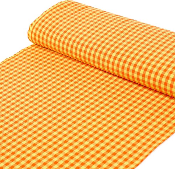 Biante Bavlněný obdélníkový ubrus Olivia OL-006 Oranžovo-žlutá kostka malá 50x100 cm