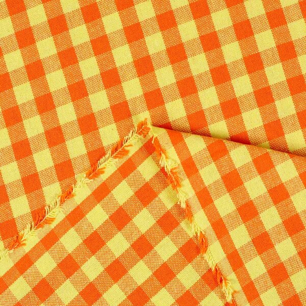 Biante Bavlněný běhoun na stůl Olivia OL-006 Oranžovo-žlutá kostka malá 20x120 cm
