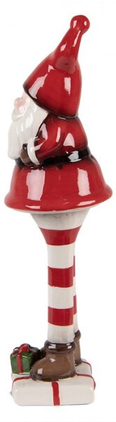 Vánoční dekorace keramická postavička Santa Claus s dárkem Moer – 23 cm