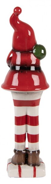 Vánoční dekorace keramická postavička Santa Claus s dárkem Moer – 23 cm