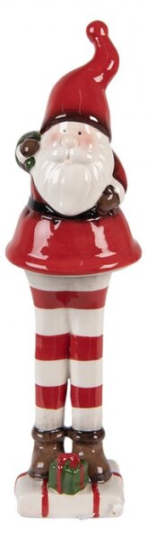 Vánoční dekorace keramická postavička Santa Claus s dárkem Moer – 23 cm