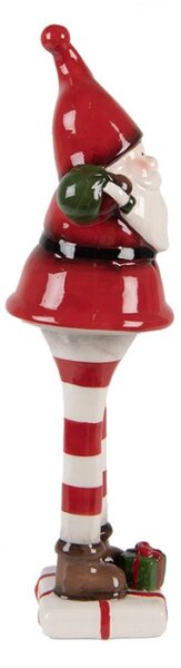 Vánoční dekorace keramická postavička Santa Claus s dárkem Moer – 23 cm