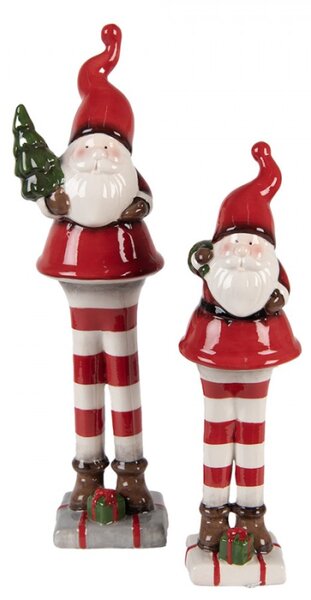 Vánoční dekorace keramická postavička Santa Claus se stromečkem Moer – 30 cm