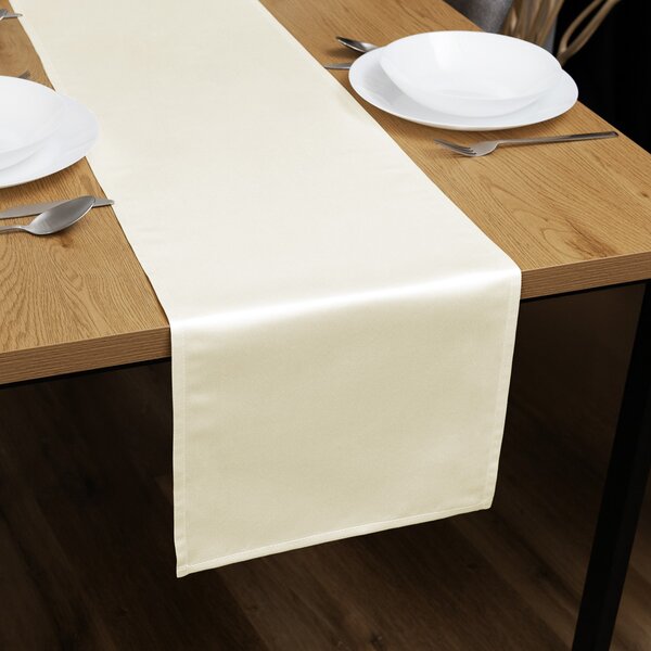Biante Saténový běhoun na stůl polyesterový Satén LUX-017 Smetanový 20x120 cm